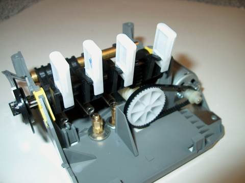 pump bottom plate with 2 screws as replacement spring holders, HP2500c